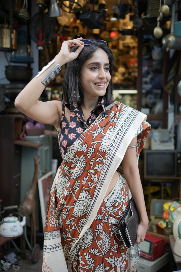 Brown-Beige Pure MulMul Cotton Saree