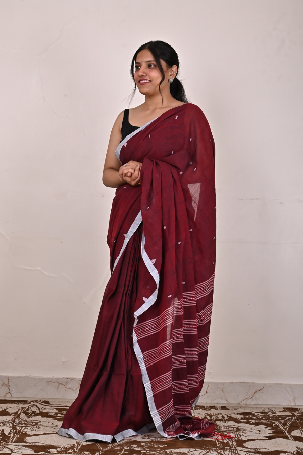 Lal ishq  Handwoven cotton jamdani saree