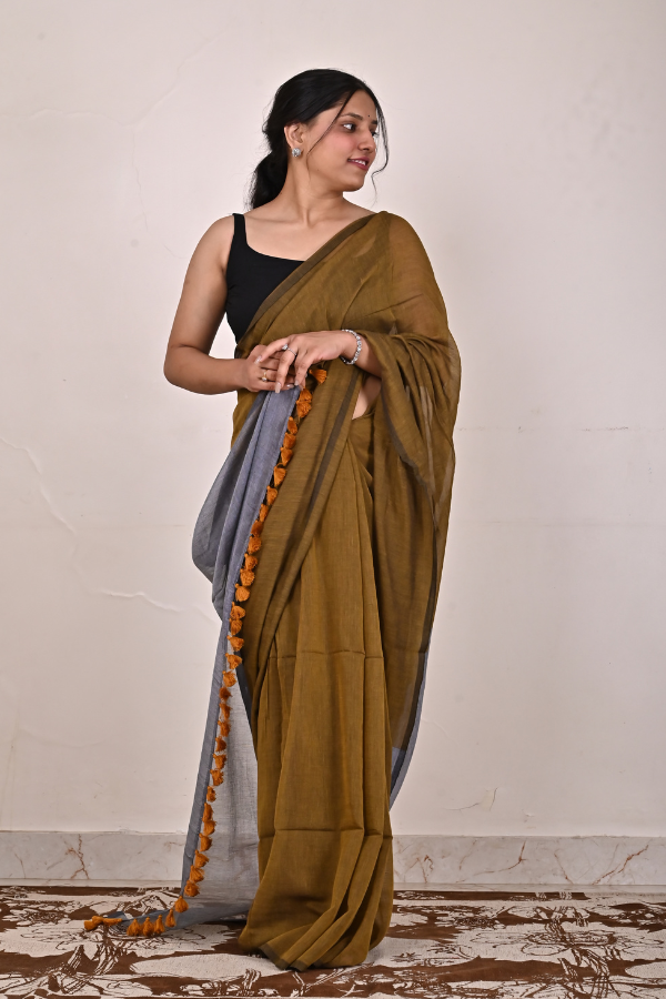 cotton saree | cotton saree golden | pure cotton saree 