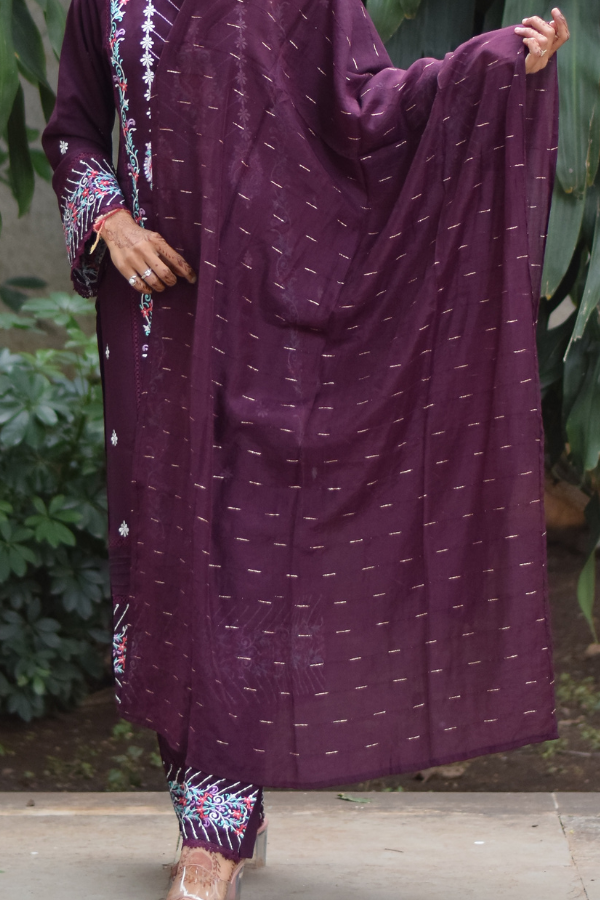 Kurta set purple | printed kurta set | printed kurta set with dupatta 