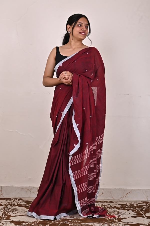 Lal ishq  Handwoven cotton jamdani saree