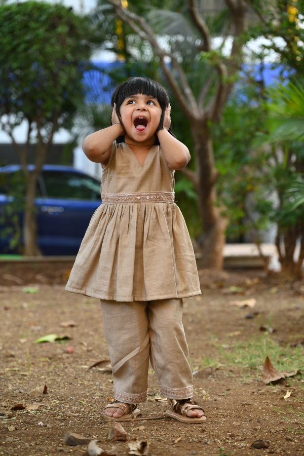 A-line kurti with pant | straight pant with kurti | kurti for kids online 