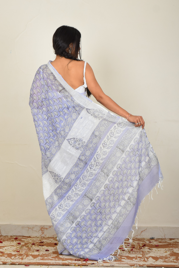 handwoven linen saree | linen saree for women | linen sarees