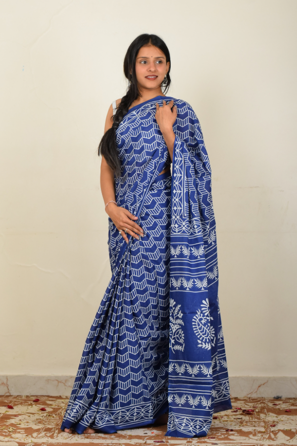 Buy handblock printed saree online 