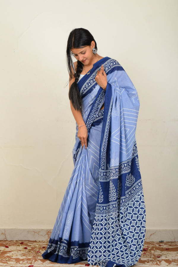 Buy handblock printed saree online 