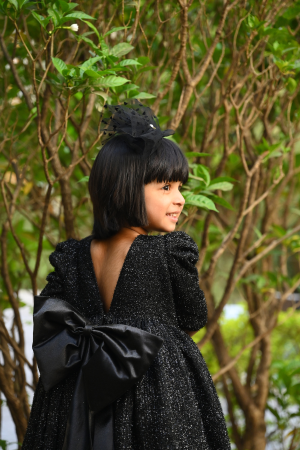 Designer kids clothes | black shimmer ball gown 