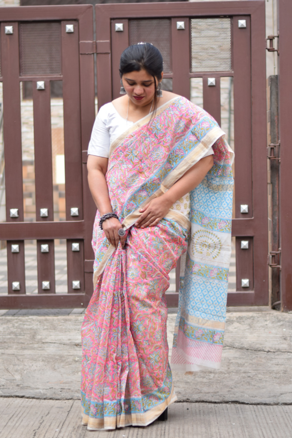 silk saree plain | printed silk saree | handblock printed silk saree