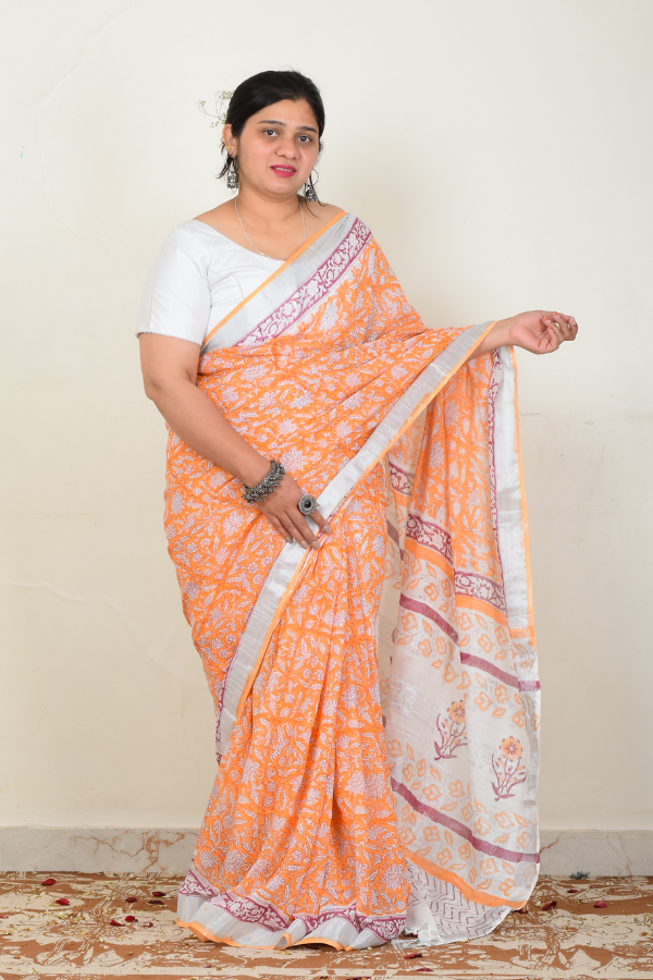 buy linen saree online | shop for best linen zari saree for women 