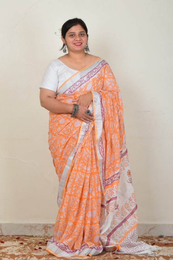 Buy online block printed sarees | printed sarees online | pure sarees online 