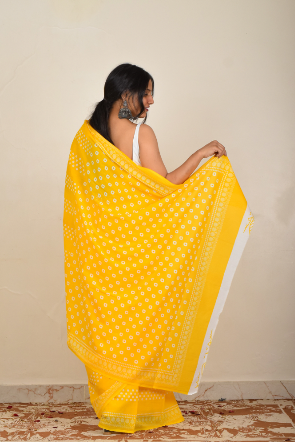 Buy handblock printed saree online 