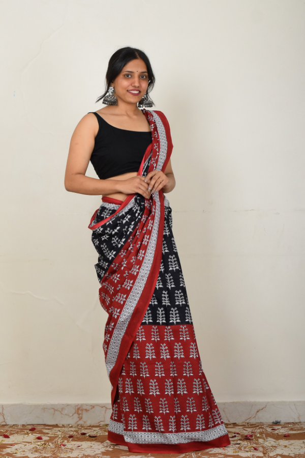 Buy handblock printed saree online 