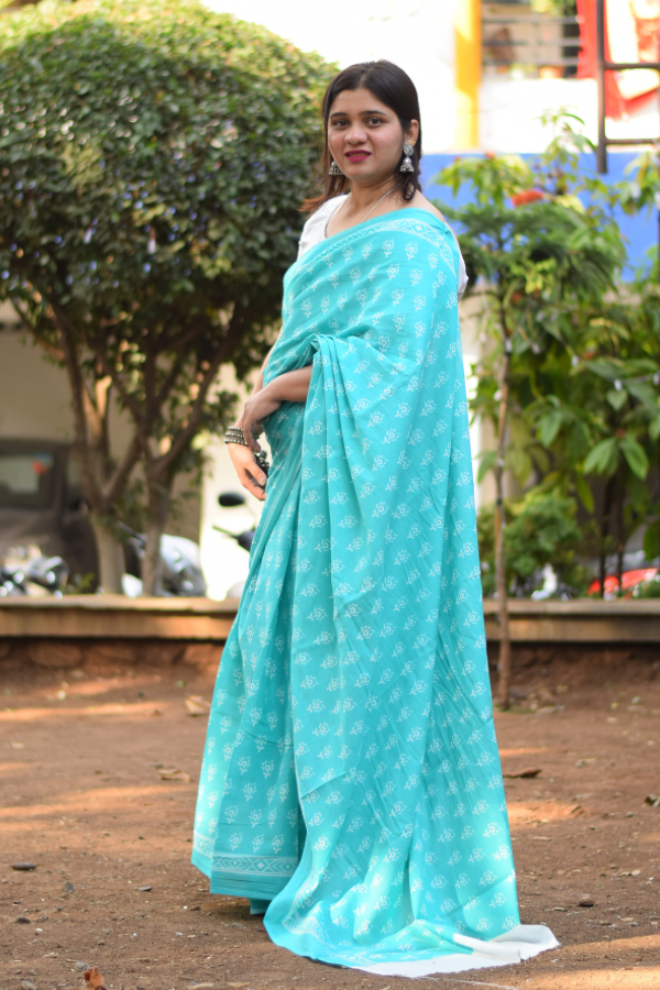 Buy handblock printed saree online 