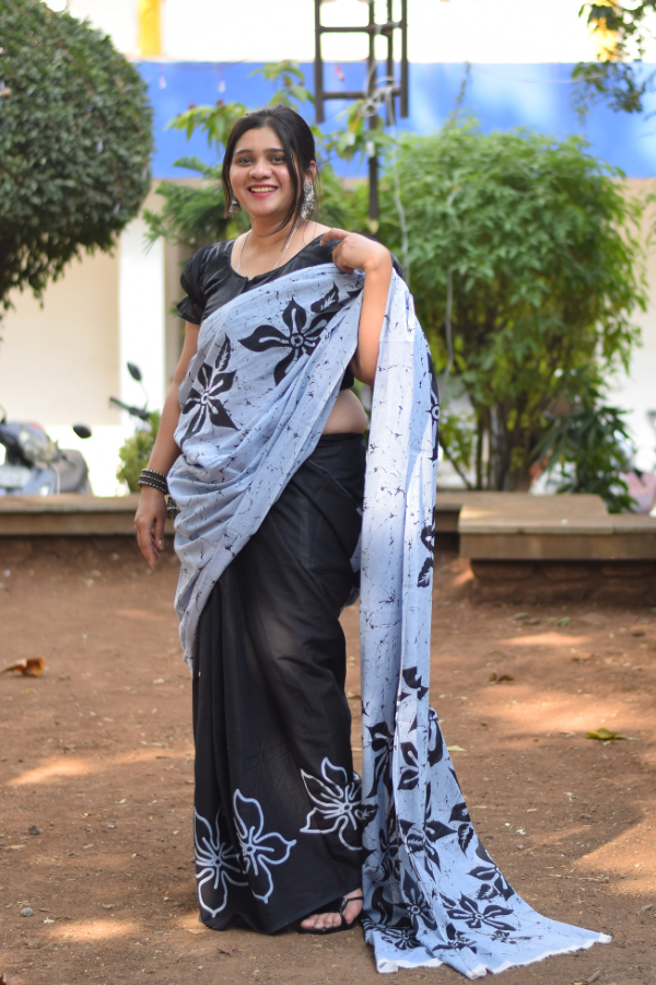 Buy handblock printed saree online 