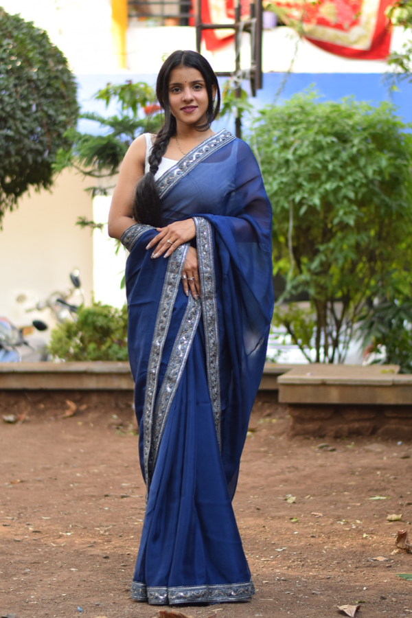 organza saree blue | organza saree design | organza saree for women 