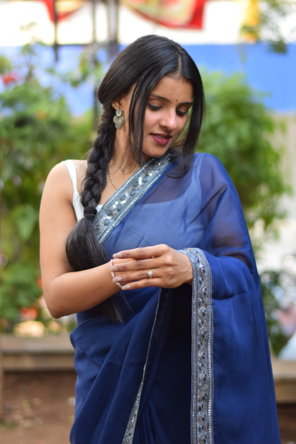 blue organza saree online | organza saree  silk | organza saree party wear 