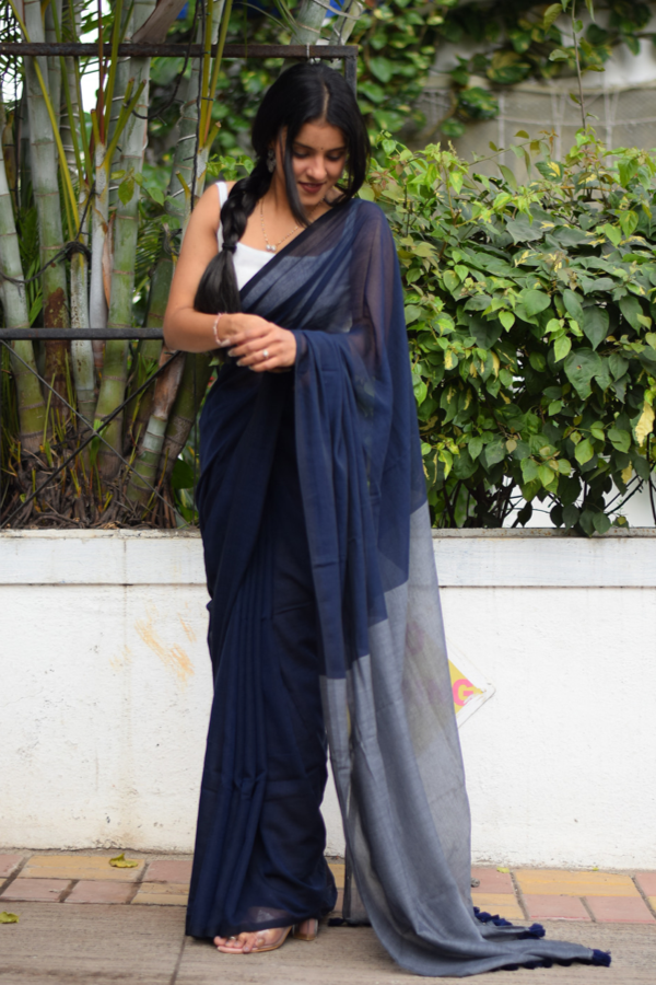 pure cotton saree online | blue saree 